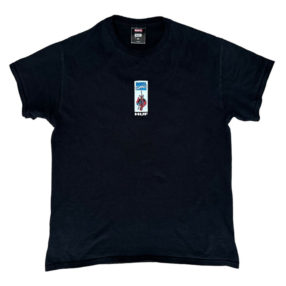 HUF x Marvel Comics Spider Man Shirt Men’s Medium Black Short Sleeve McFarlane